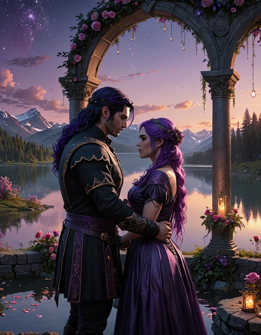 Ethereal Handfasting Ceremony by Lake at Twilight