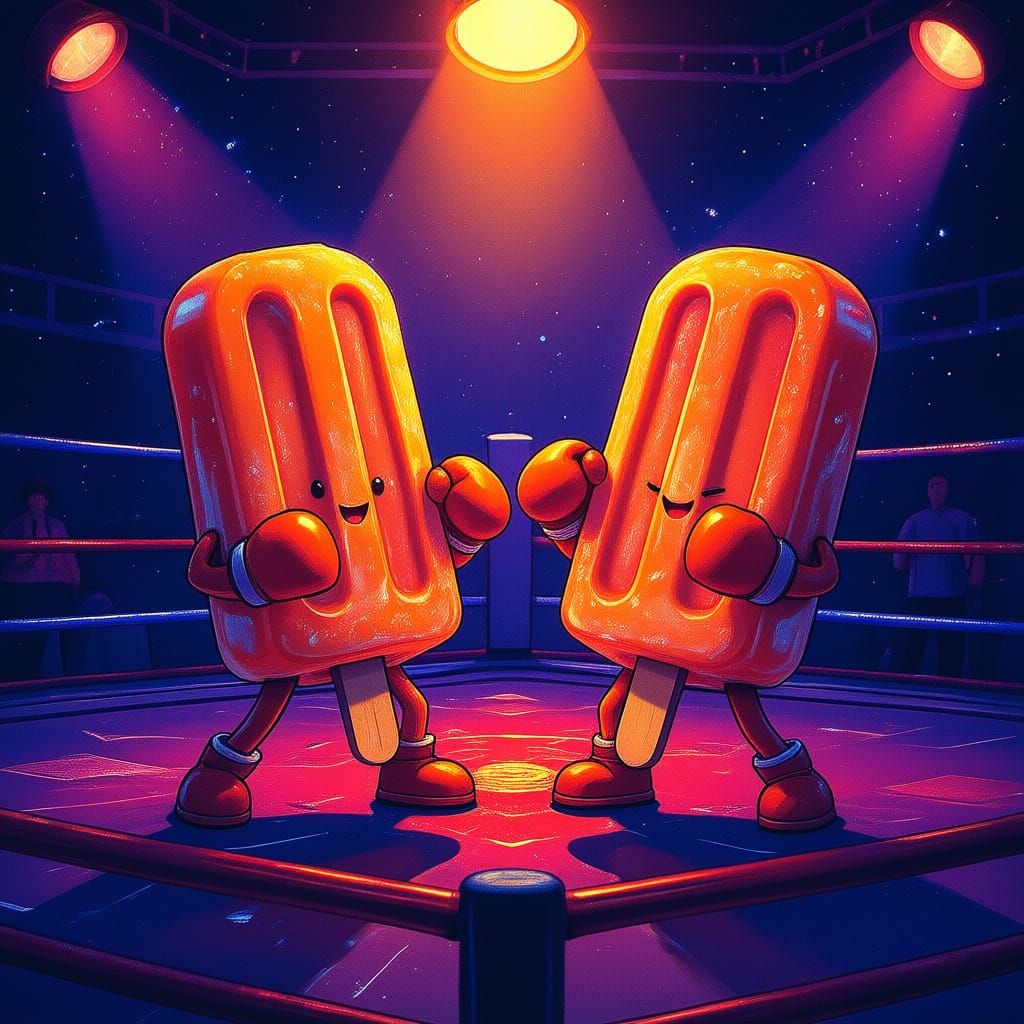 Creamsicle Boxing Match In Orange Arena