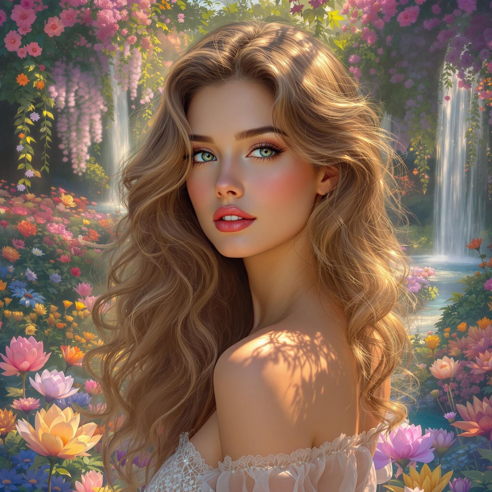 Ethereal Beauty in Vibrant Garden