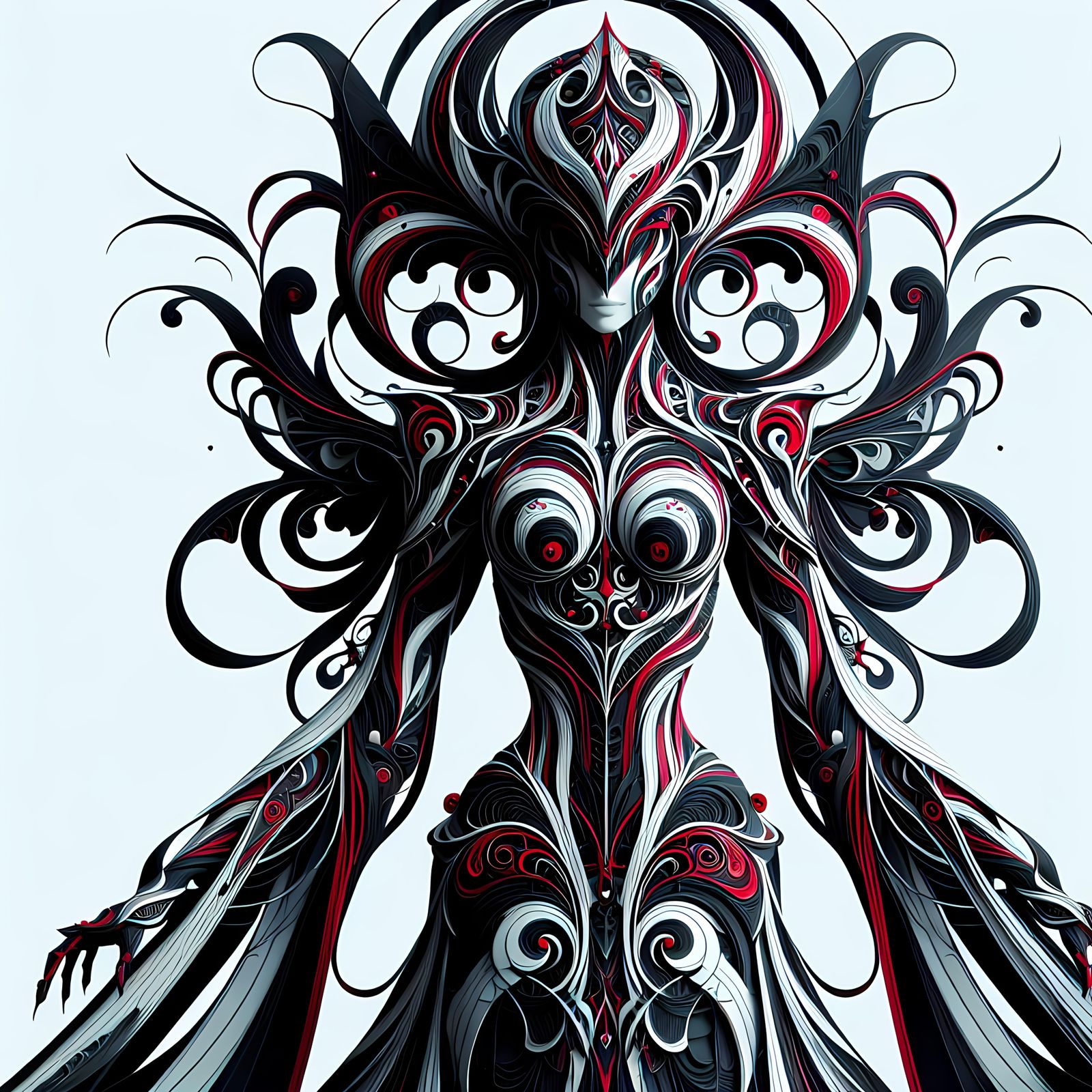 Elegant Gothic Woman with Intricate Patterns