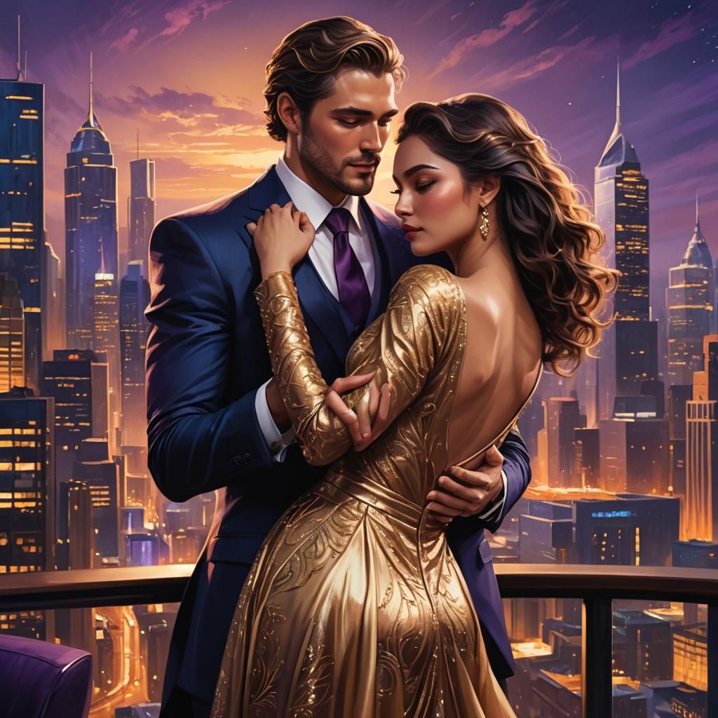 Romantic Embrace in Luxurious Office, Unreal Engine 5