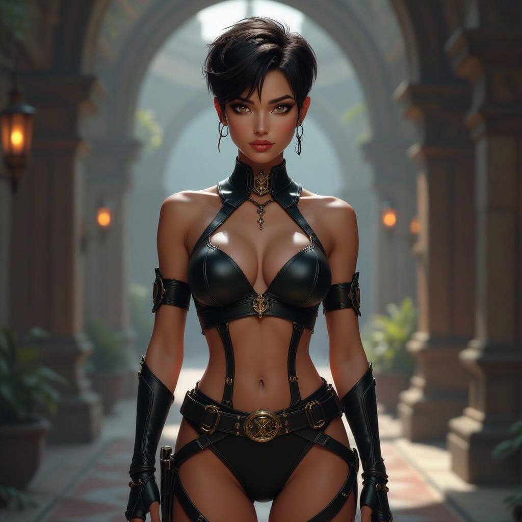 Athletic Fantasy Character with Striking Features