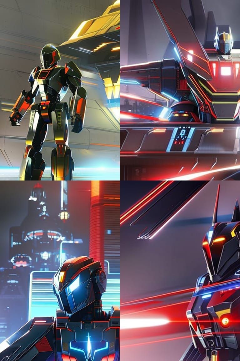 Giant Android: Mecha Concept Art in Metallic Style