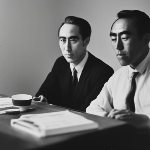 Julius Evola and Yukio Mishima at a Table