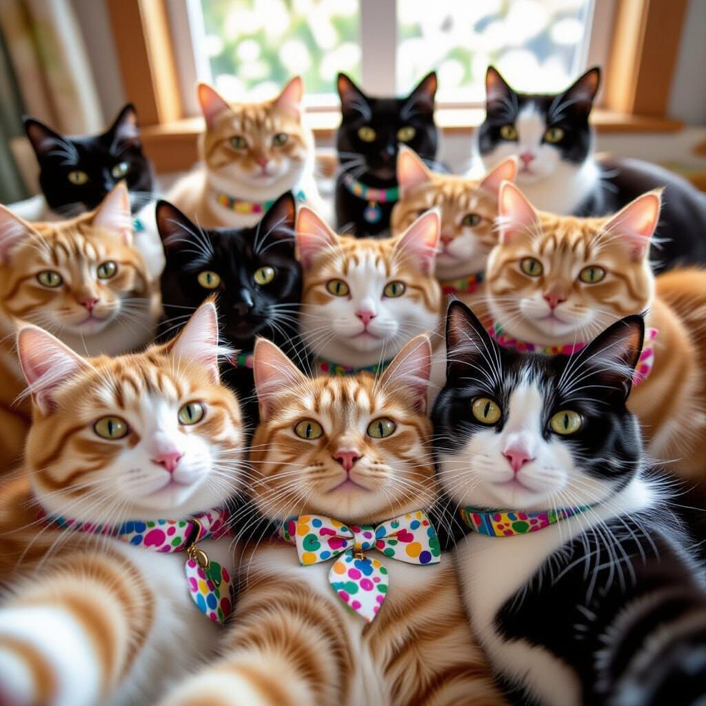 Cats Take a Selfie: Realistic Photography