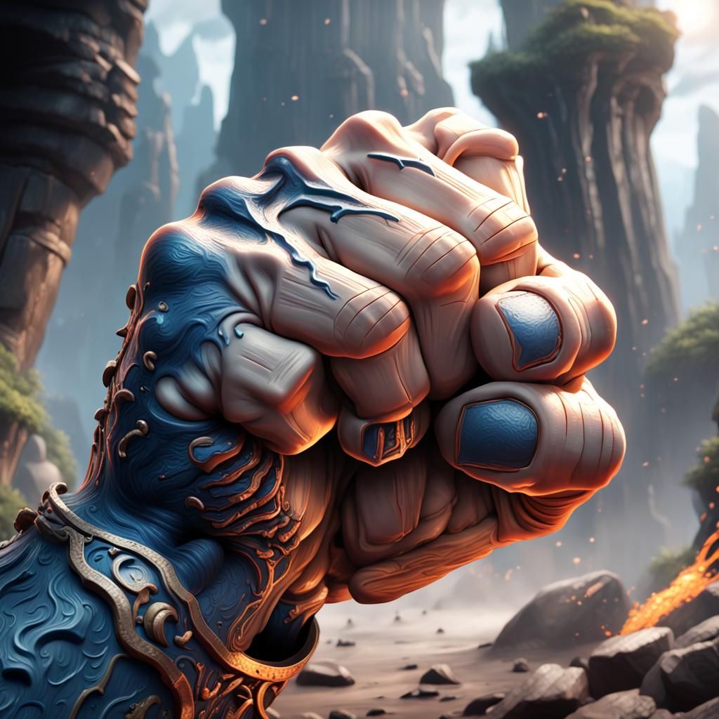Detailed Matte Painting of a Hand as Fist