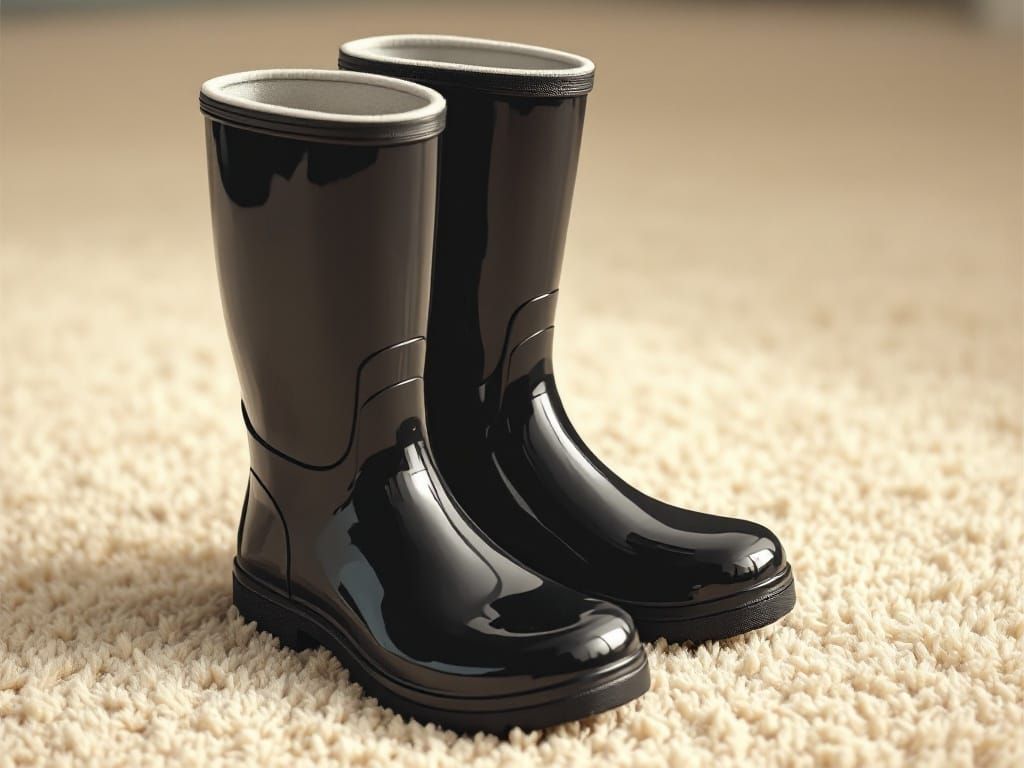 Bold Pop Art Boots in Glossy Black