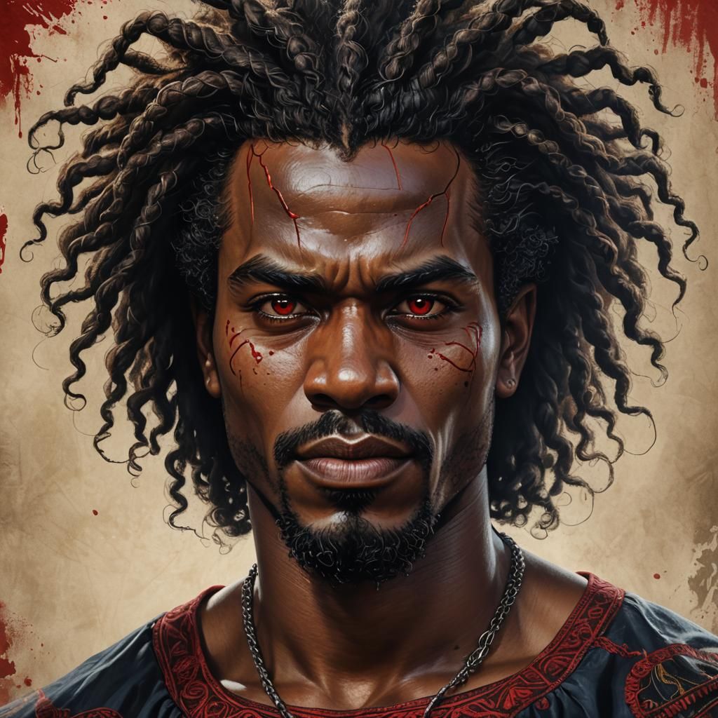 Hyperrealistic Portrait of a Vampire with Braided Hair