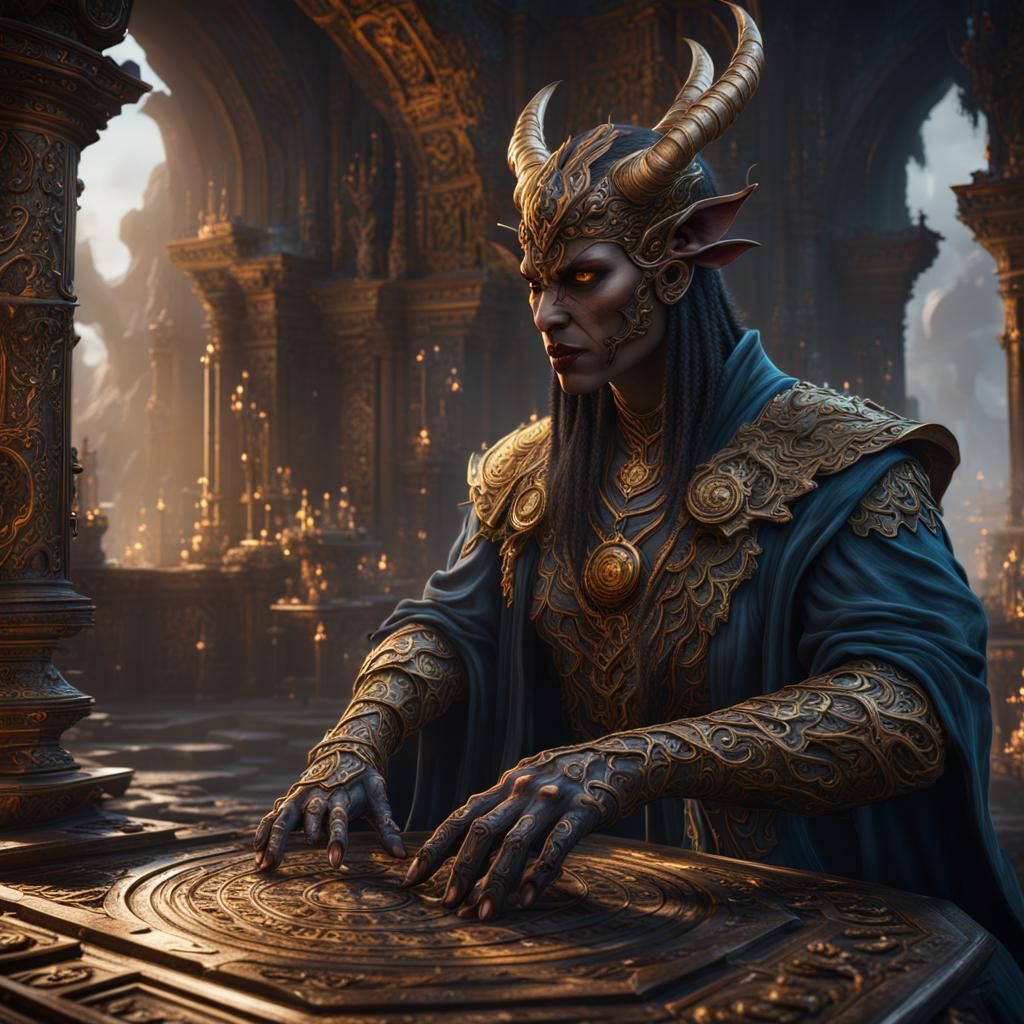 Detailed Fantasy Matte Painting in Deep Color