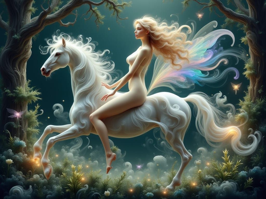 Majestic Centaur in Ethereal Forest Glade