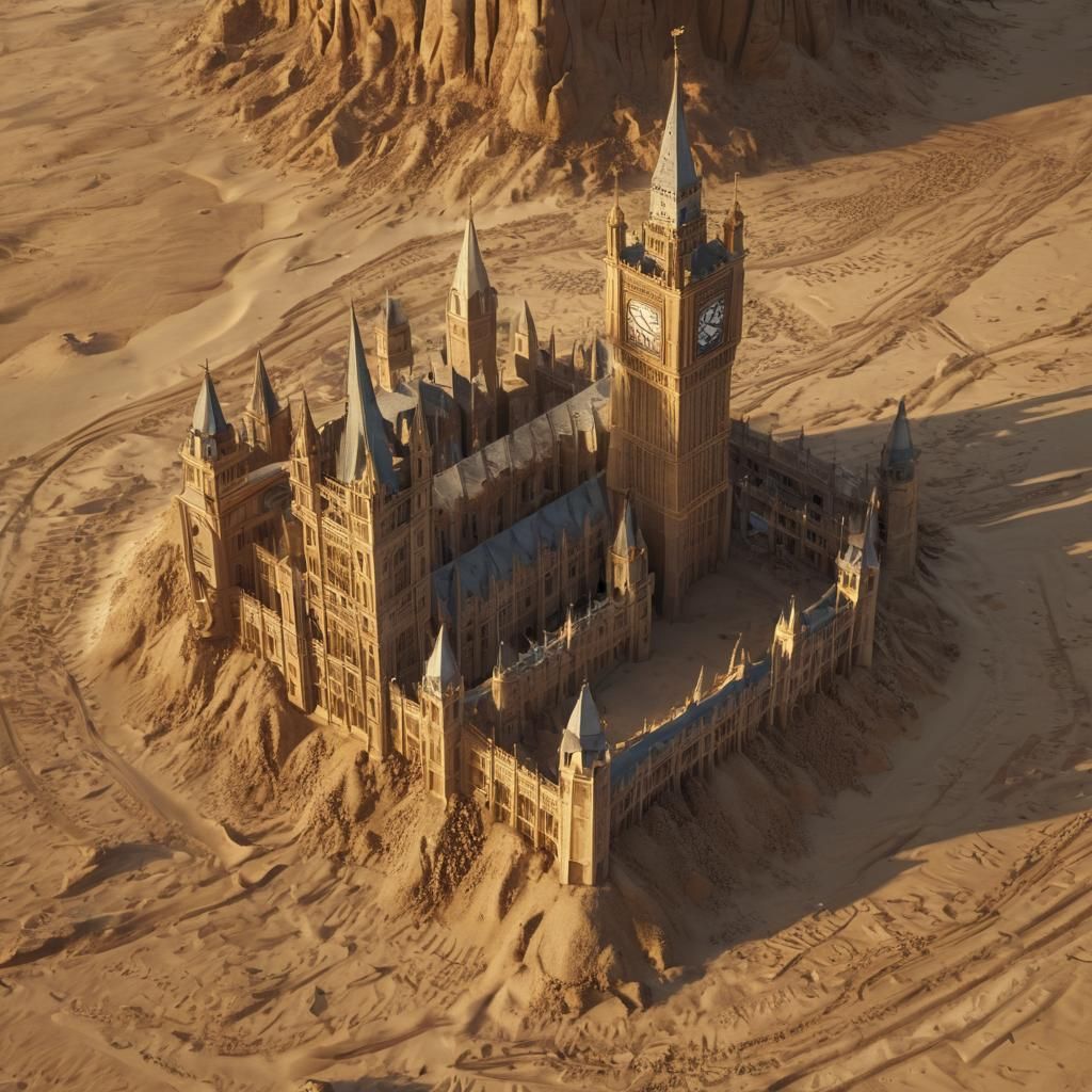 Westminster Sandcastle in Desert Wind: 3D Game Art