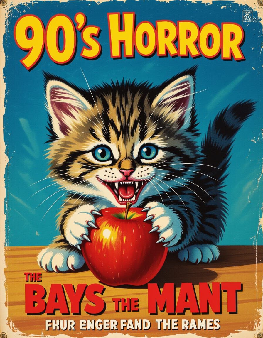 90's Horror Movie Poster: Kitten Carnage