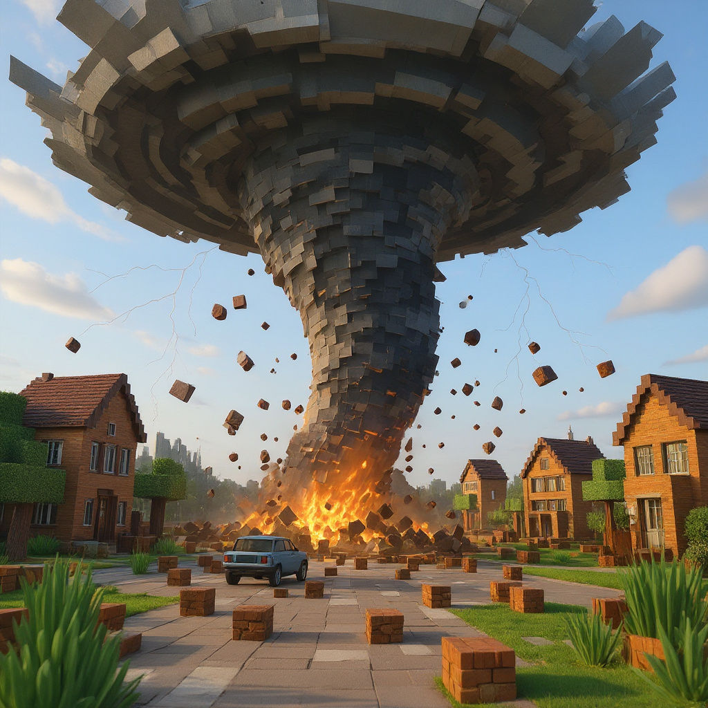 Minecraft EF5 Tornado in Blocky Style