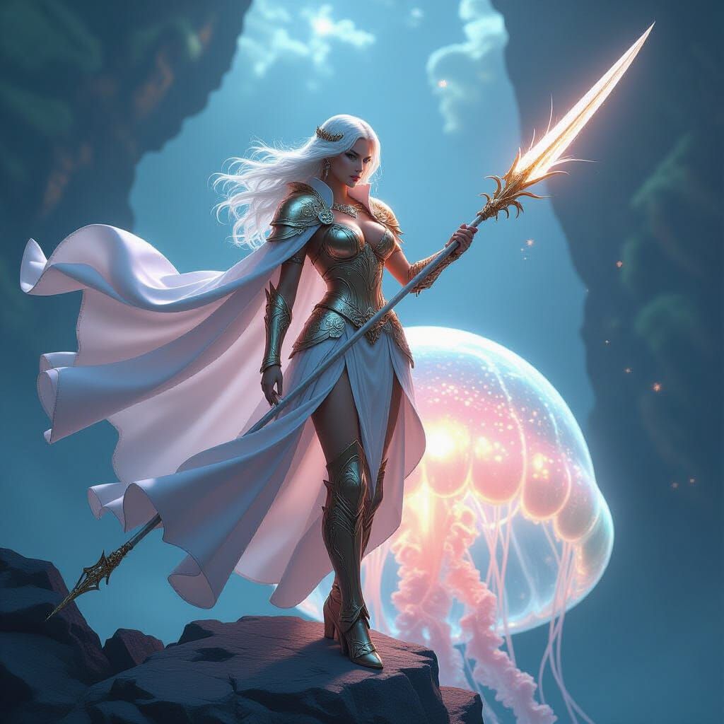 Valkyrie Warrior Defends Ethereal Realm