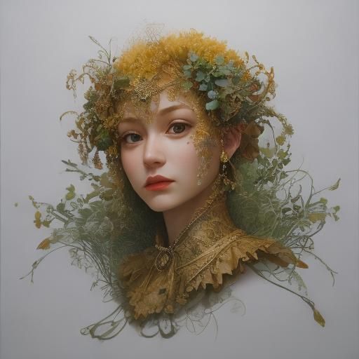 Ethereal Floral Self-Defense Art in Gold