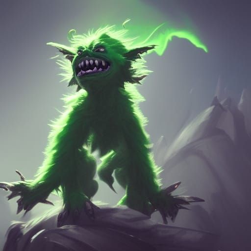 Kind Green Goblin Lady in Art Nouveau Style