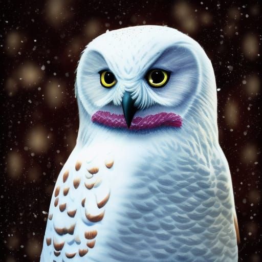 Snowy Owl Delivers Hogwarts Letter: Hyperrealistic Splash Ar...