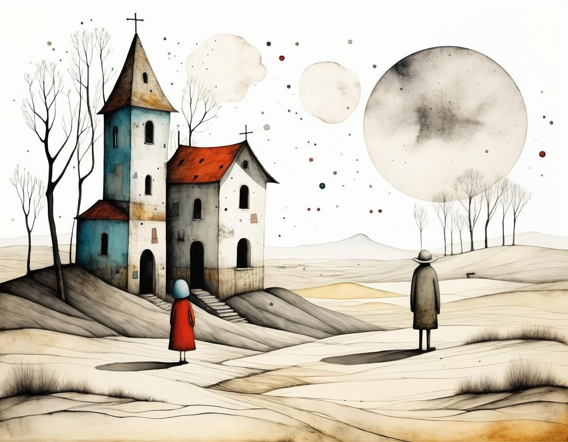 Surreal Landscape in a Futuristic Wasteland