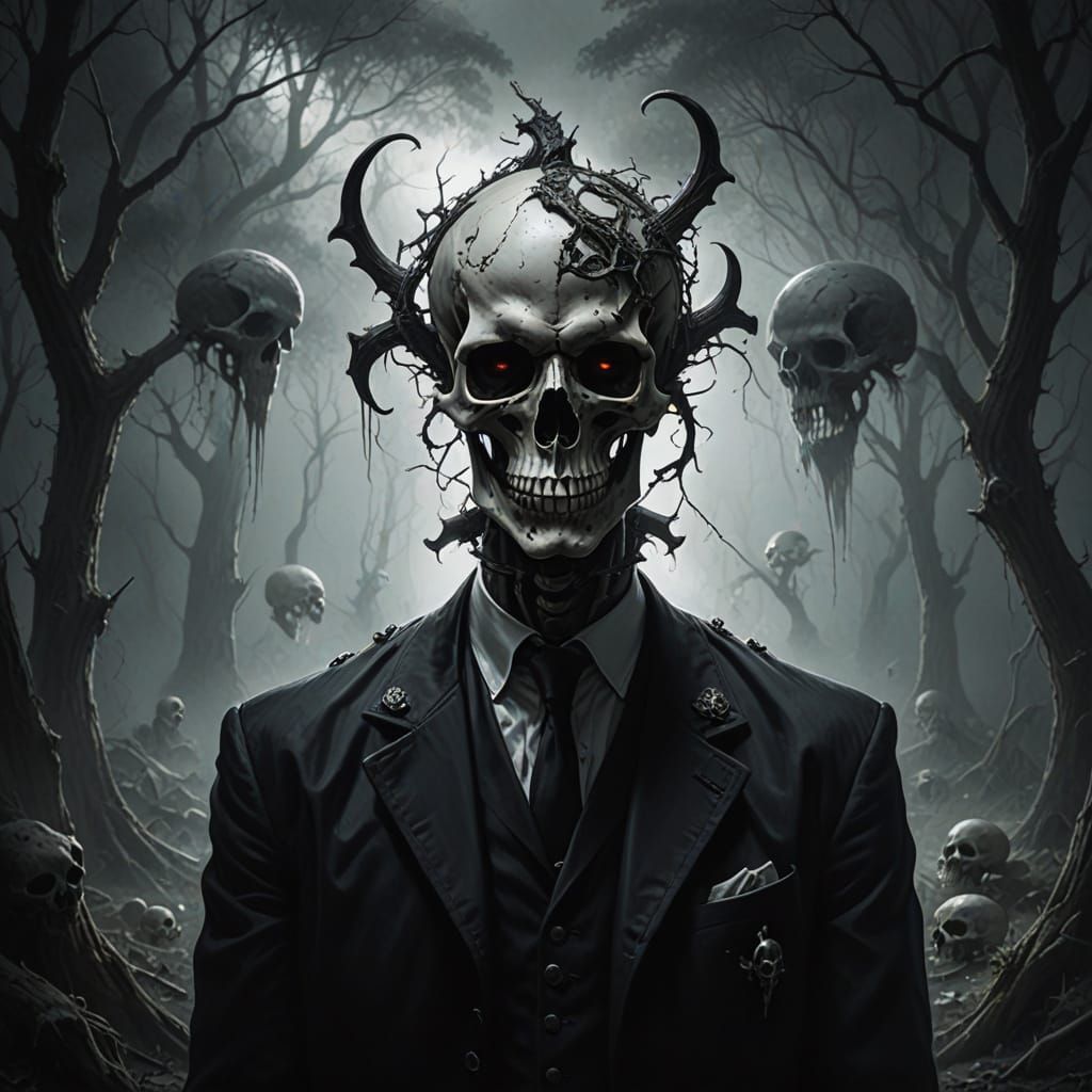 AI Art: Staring Skull Portrait