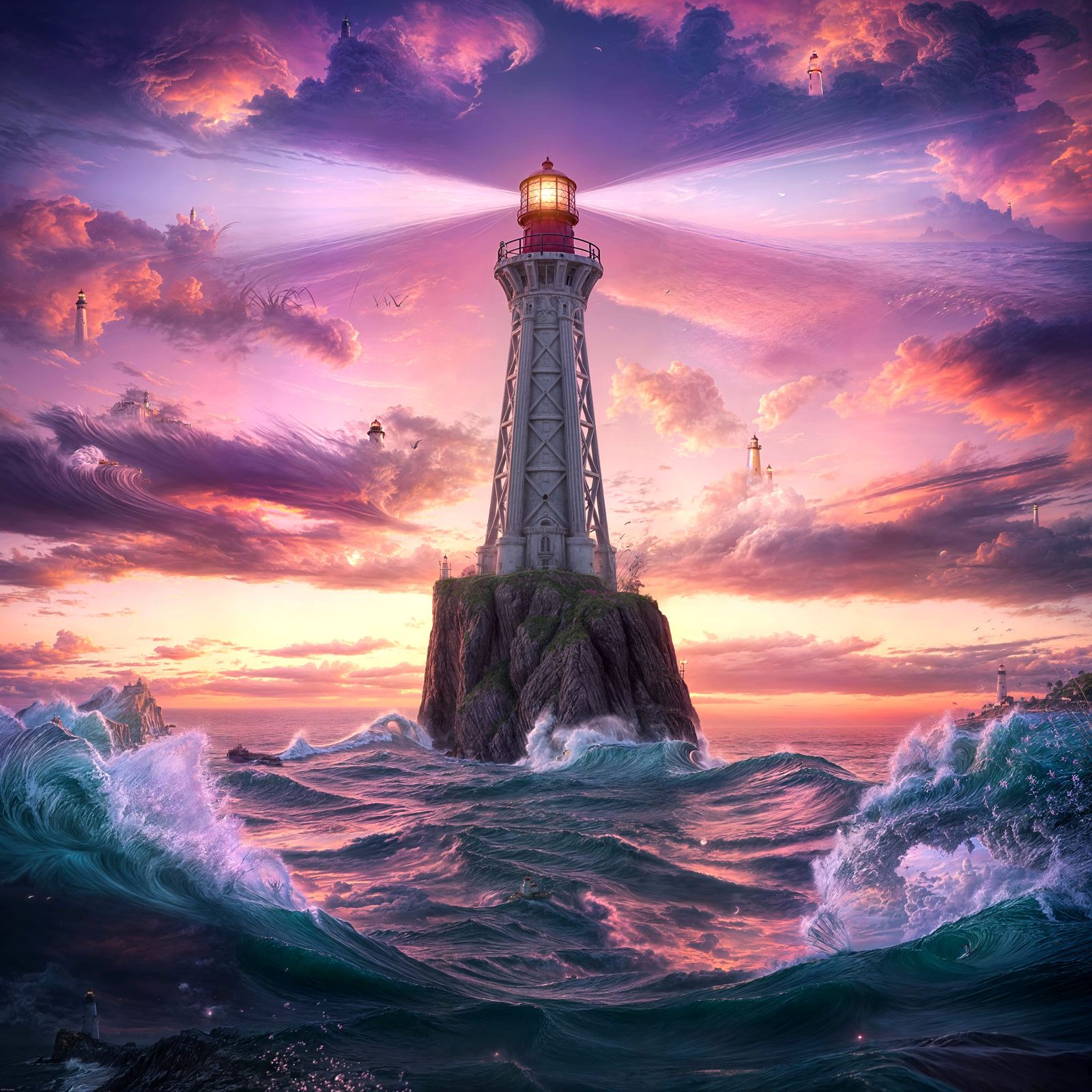 Fantasy Lighthouse Concept Art at Sunset