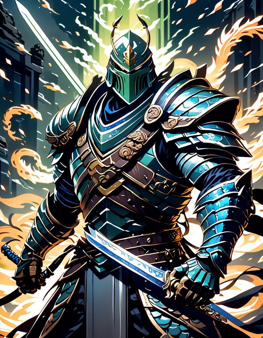 Epic Anime Serpent King in Shining Armor