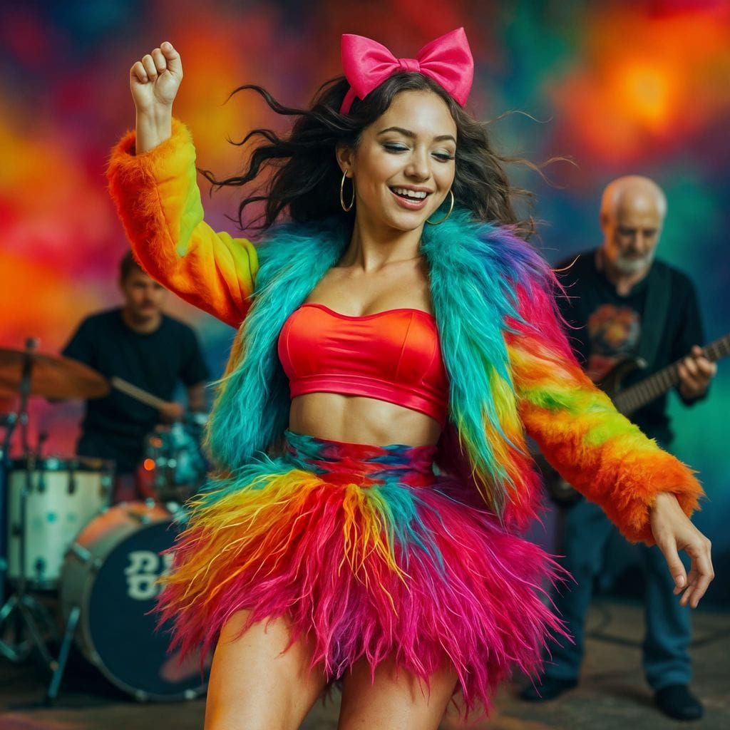 Vibrant Dance Scene in Hyperrealistic Splash Art