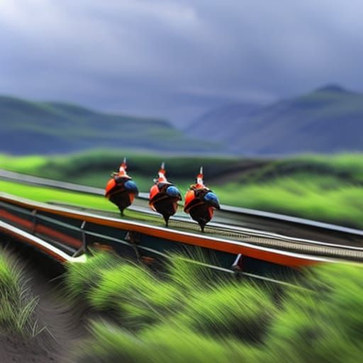 Snails Racing: A Hyperdetailed Digital Art