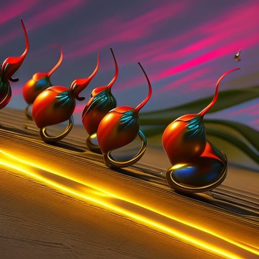 Snails Race on Track in Photorealistic Style