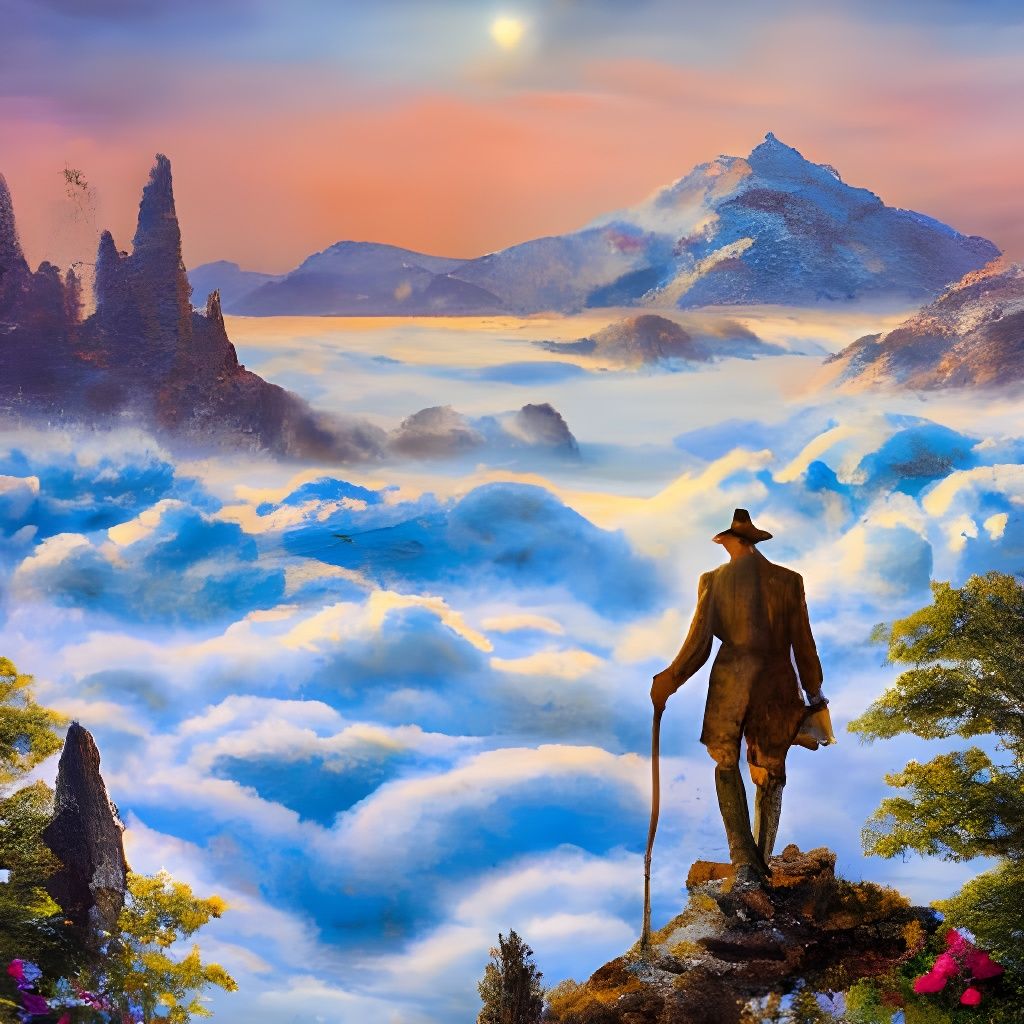 Wanderer Above the Mist, Luminous Painting