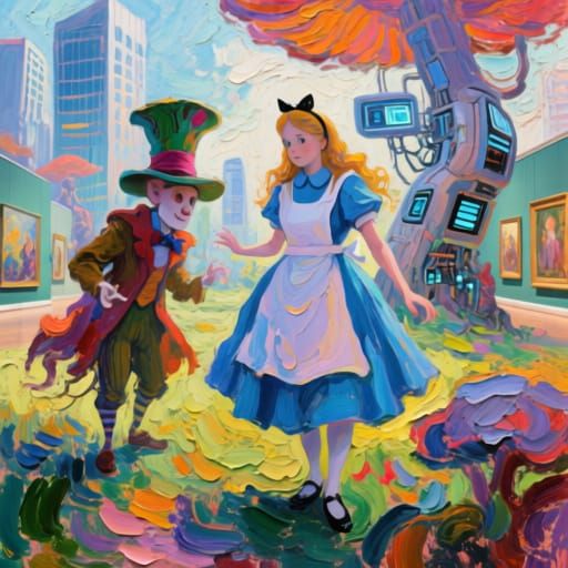 Alice in Wonderland Characters as Advanced Tech Masterpiece