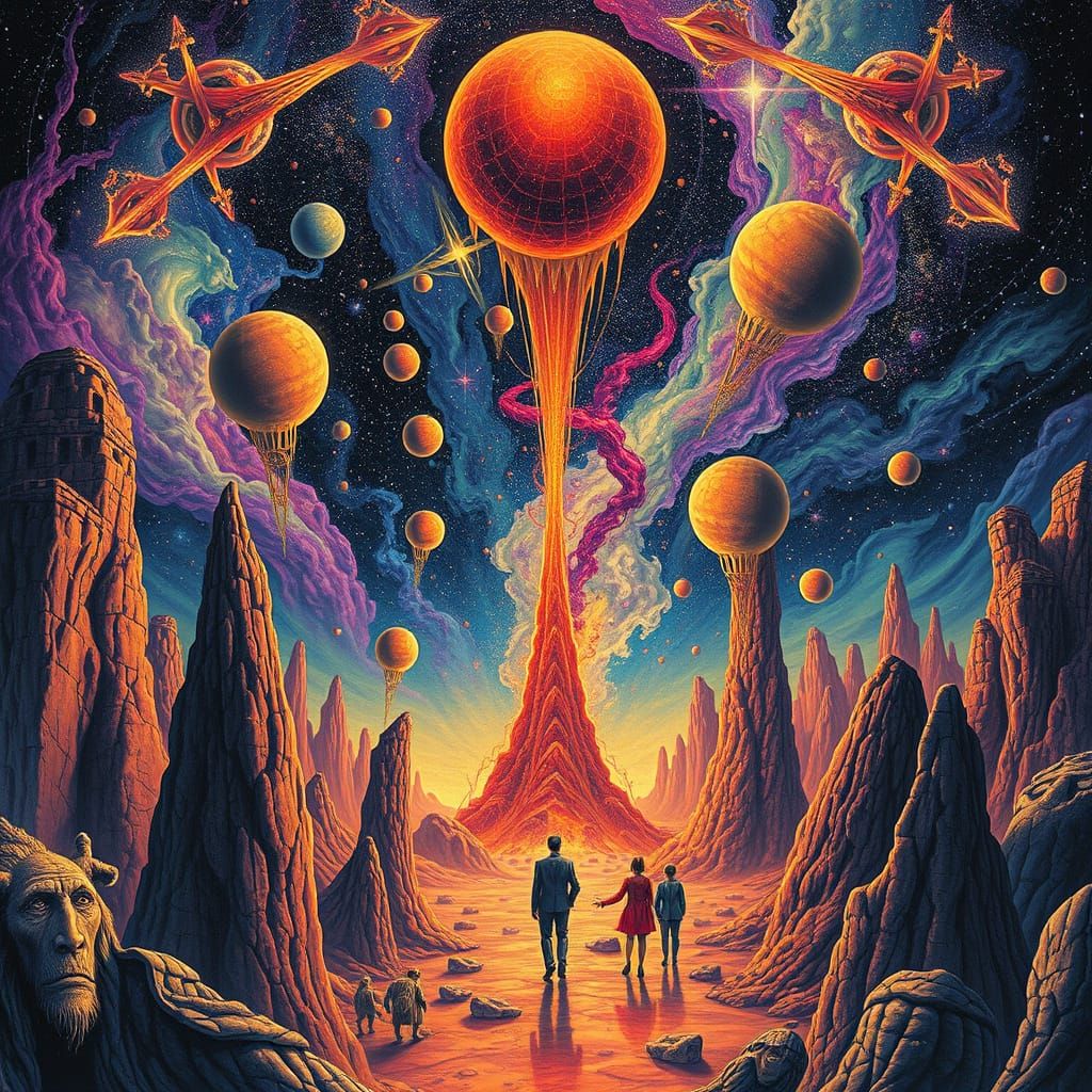 Psychedelic Surreal Celestial Dystopian Art