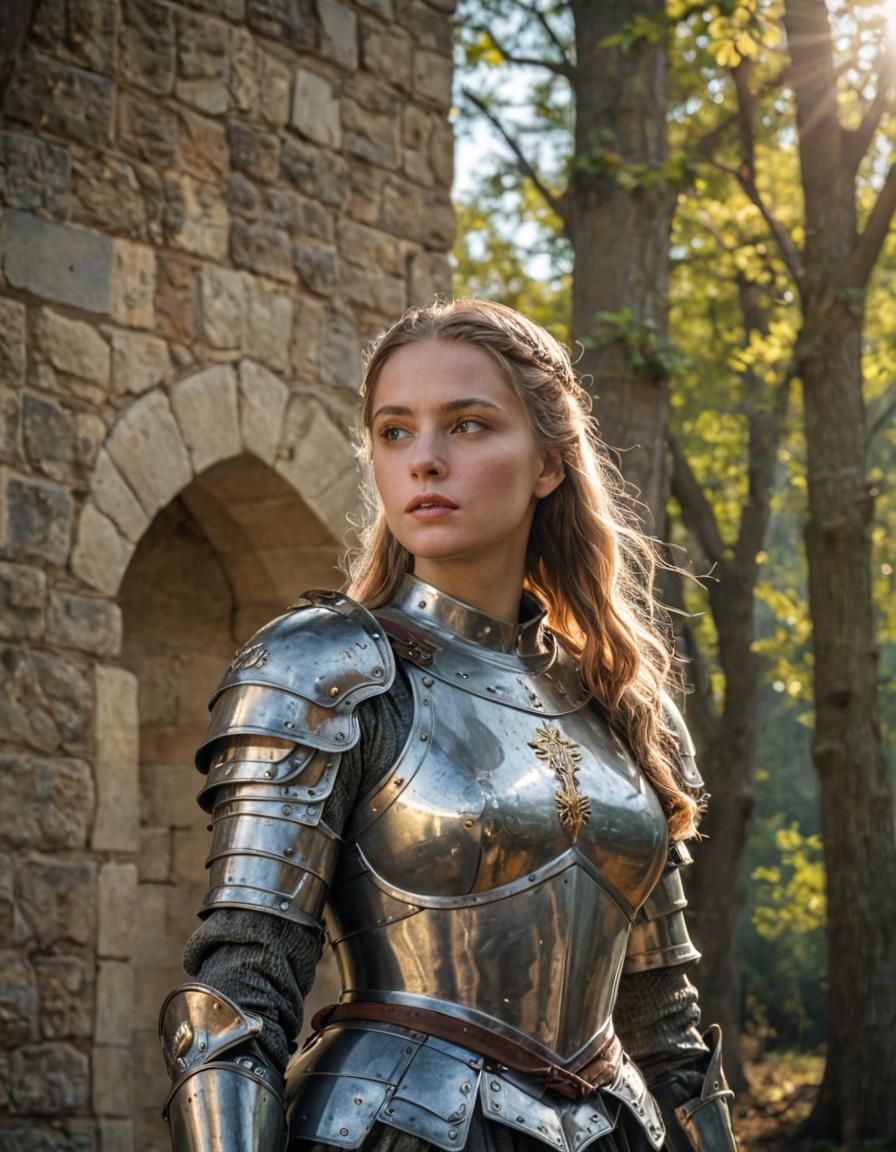 Medieval Maiden Leads Army into Battle