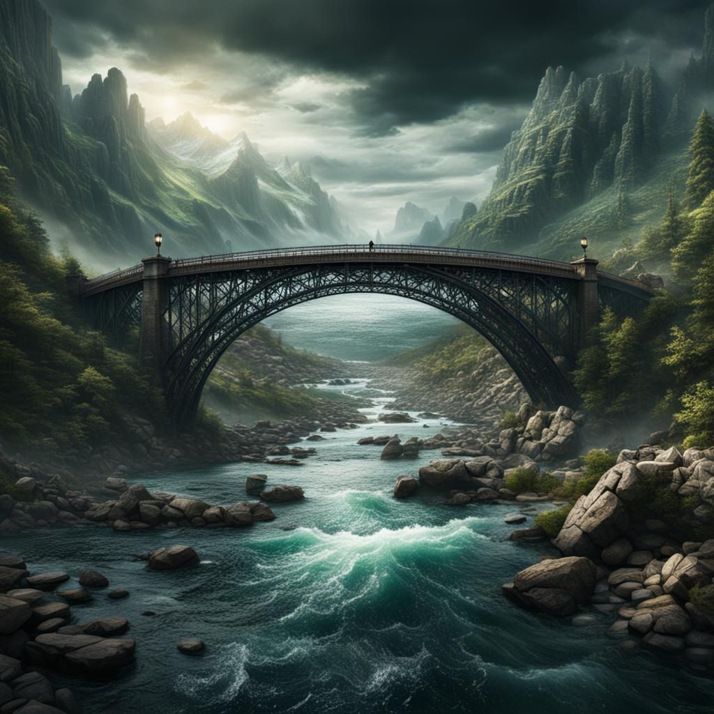 Epic Bridge Over Troubled Waters Painting