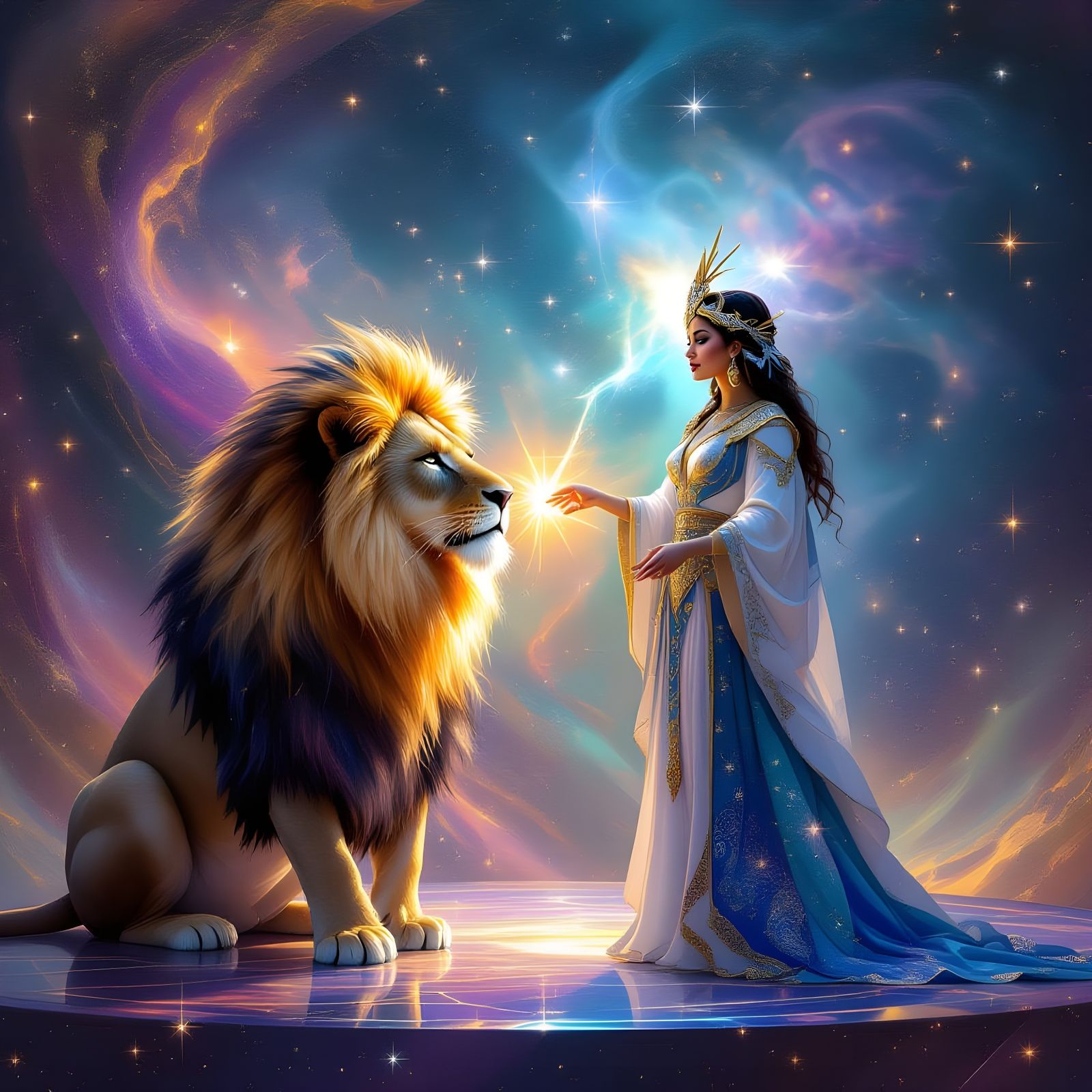 Astral Lion Tamer on Cosmic Stage