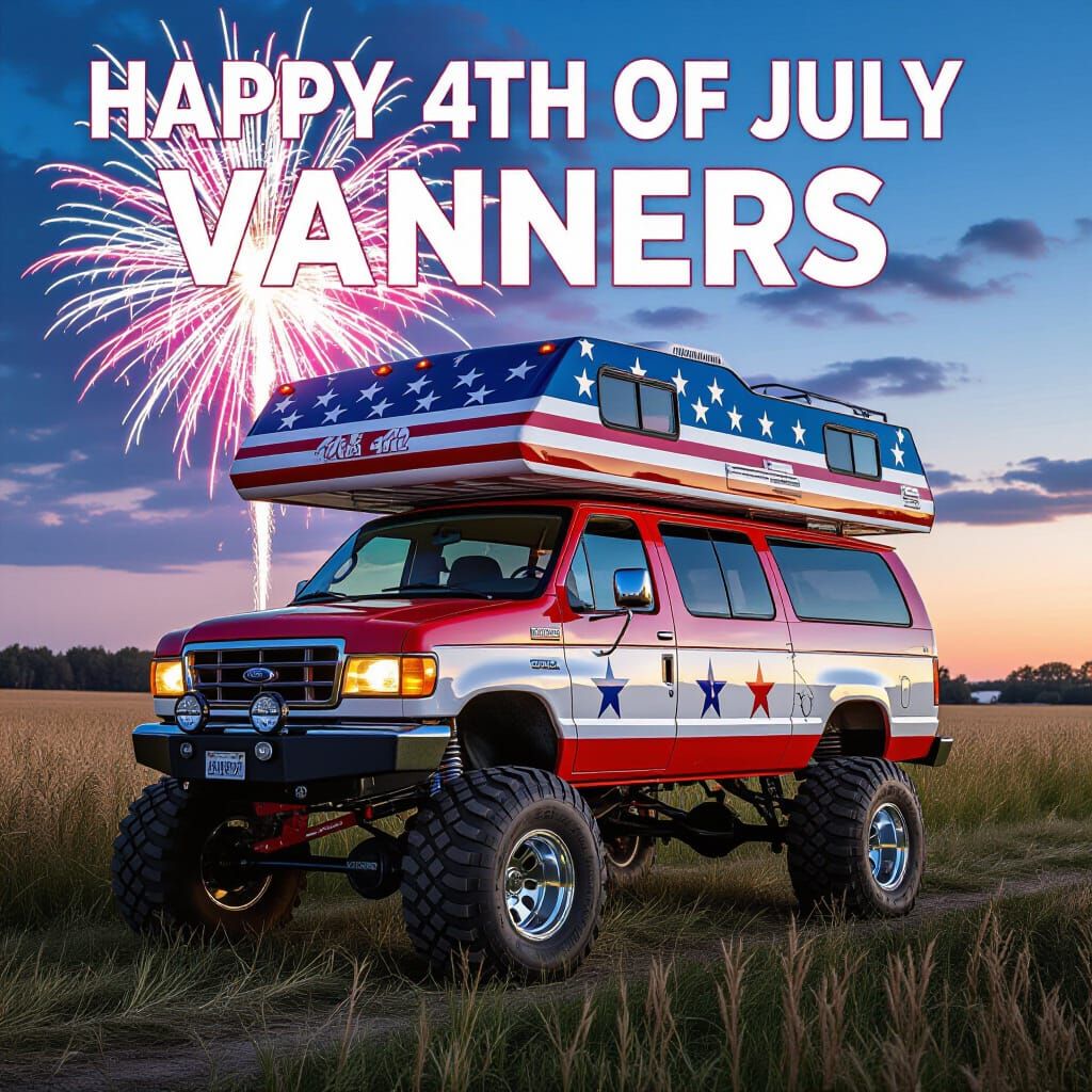 Patriotic Ford Econoline Van Celebrates July 4th