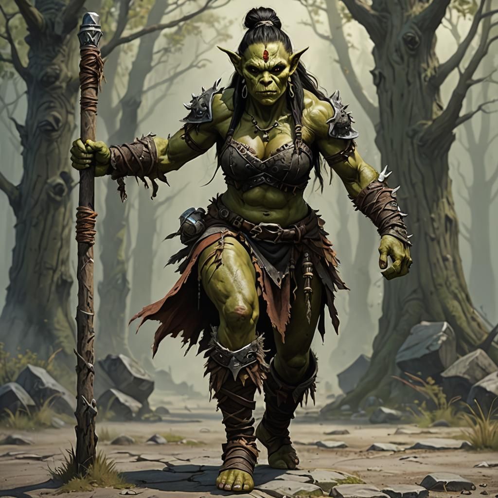 Female Orc Dancer Illustration
