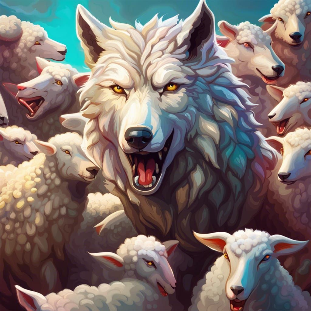 Hyperrealistic Wolf in Sheep's Clothing