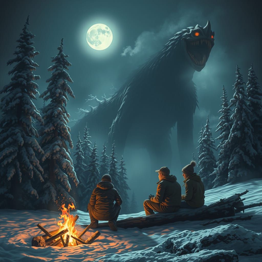 Winter Mountain Monster Stalks Terrified Campers in Haunting...