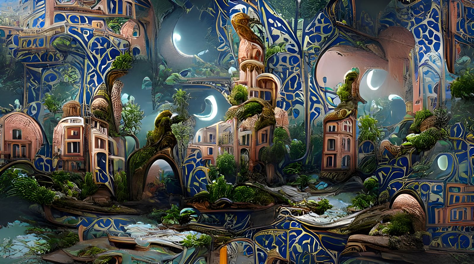 Moroccan Tile Eldritch City on Alien Planet
