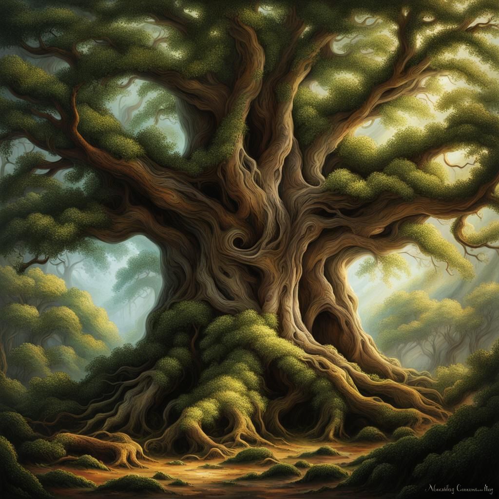 Nurturing Tree Spirit Embodied in Ancient Tree