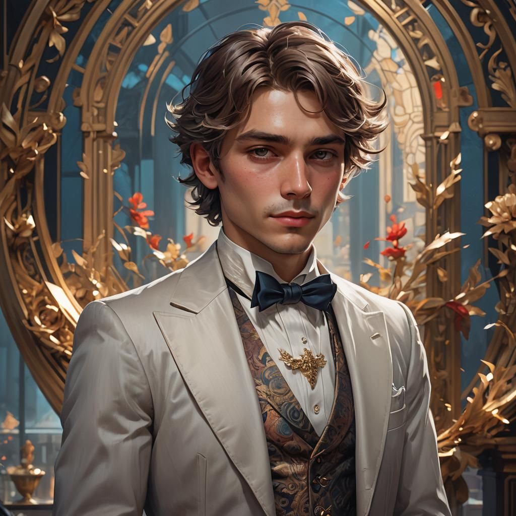 Handsome Boy Portrait in Hyperdetailed Digital Art Style