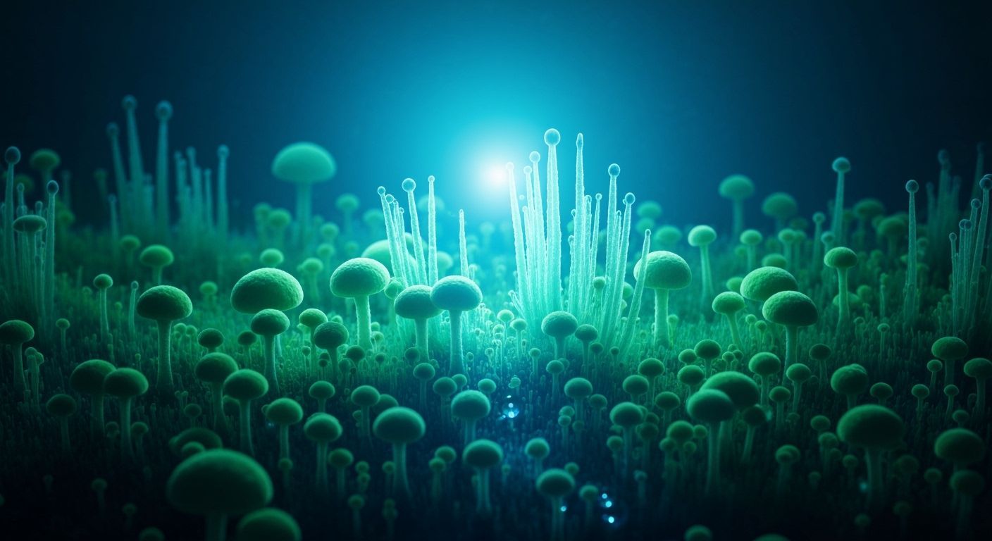 Macro View of Agar Art in Flat Design