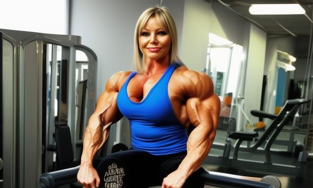 Extremely Muscular Female Bodybuilder