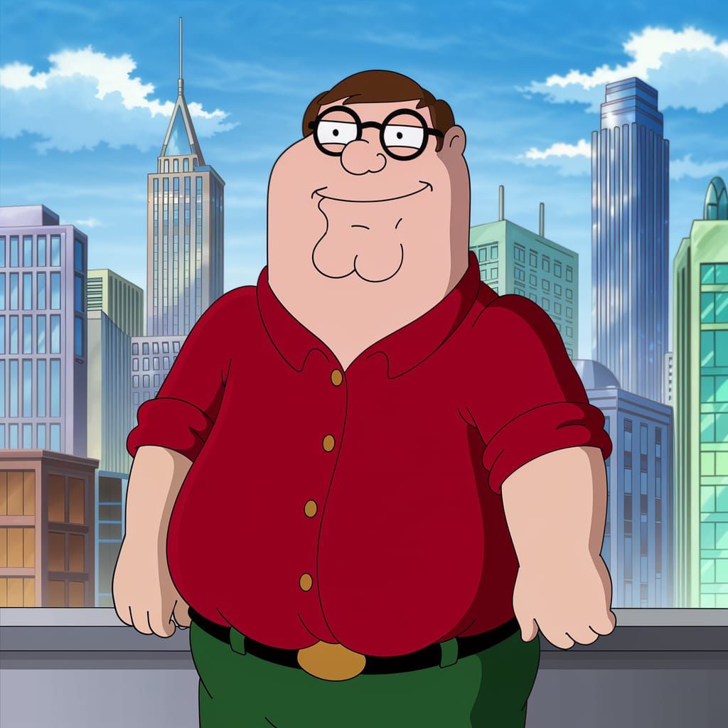 Realistic Portrait of a Middle-Aged Man with a Wry Smile