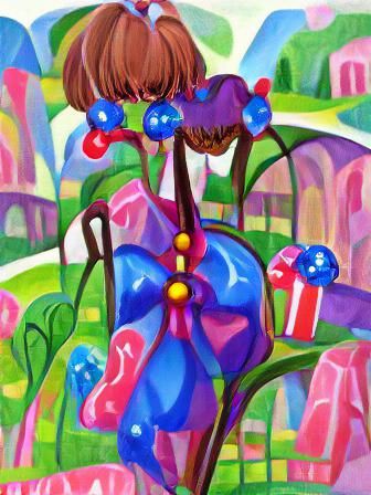 Spiderwort in a Candyland Gouache Wonderland