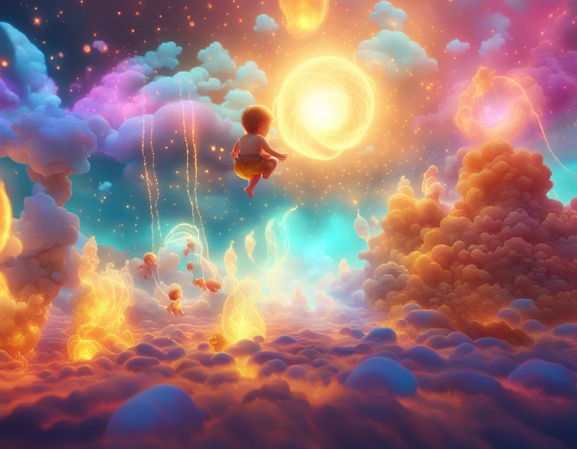 Babies in Surreal Dreamscape: 3D Video Game Art