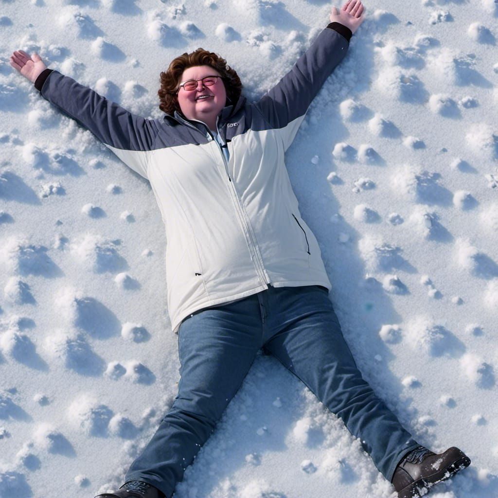Me attempting to make a snow angel