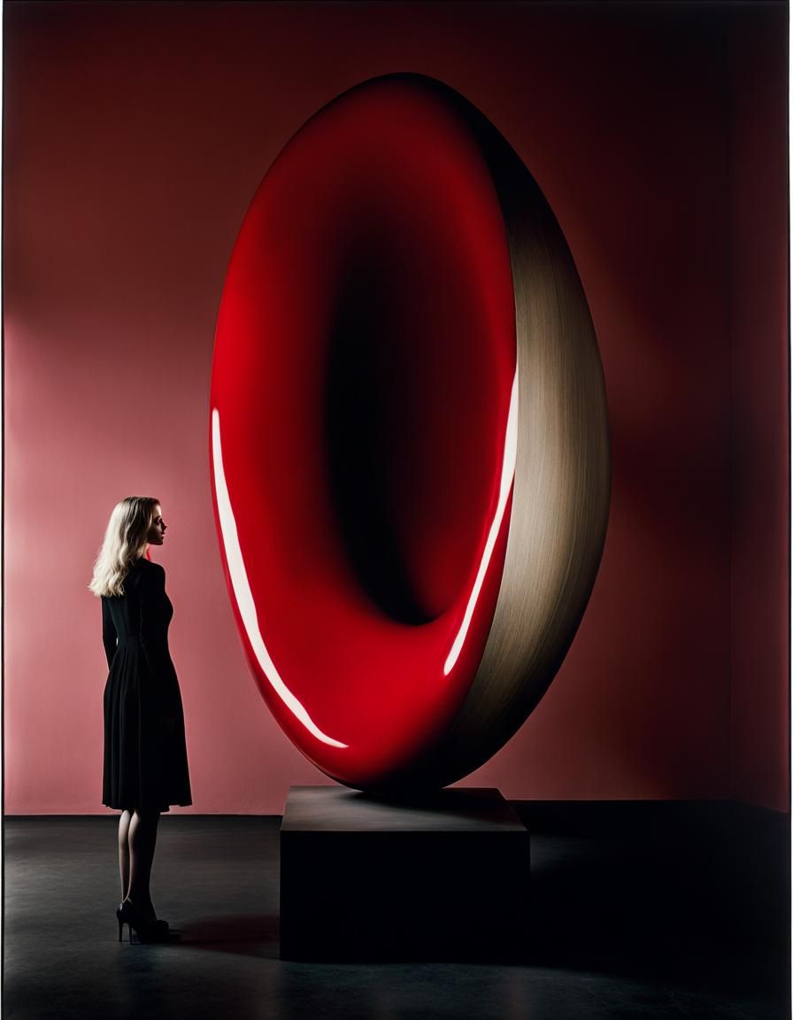 Surreal Woman and Red Stone Photo, Hallucinatory Art