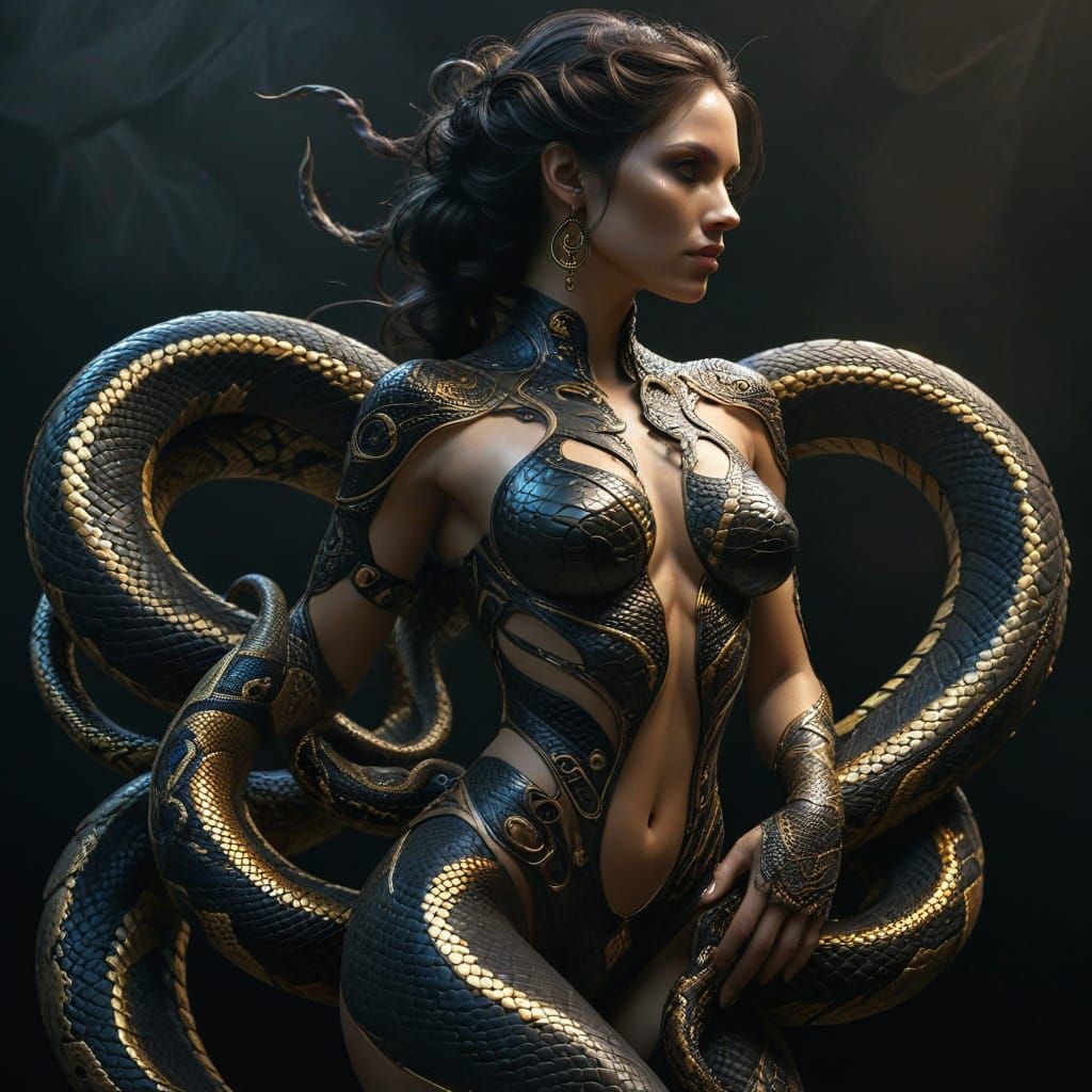 "Nagini" #10.....(Female Naga Kanya: guardians of the Dharma, symbolizing transformation and enlightenment, also associa...