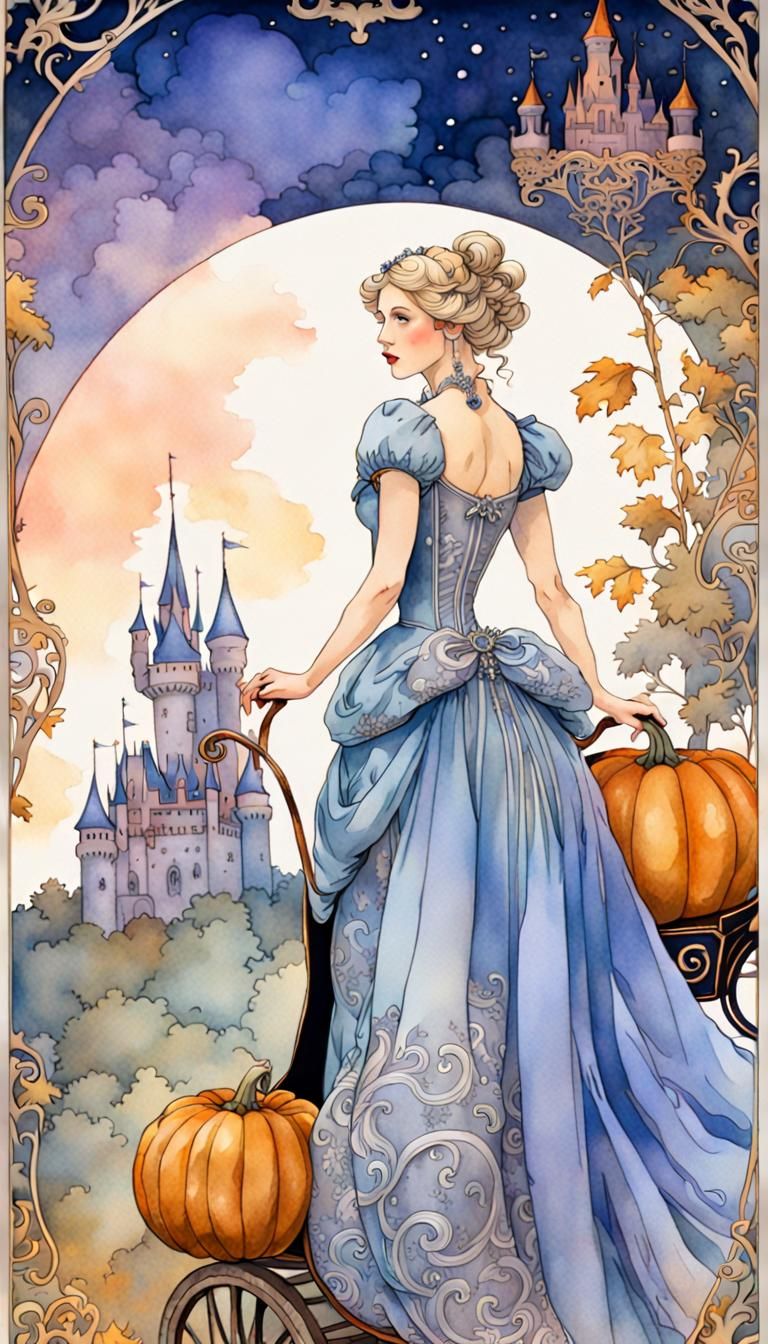 Art Nouveau Cinderella in Rococo Gown